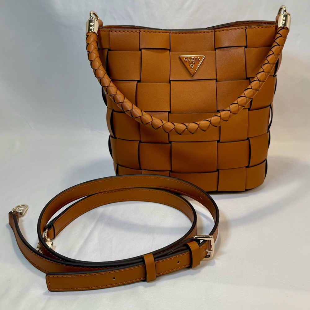 Guess Maylee Woven Bucket Bag